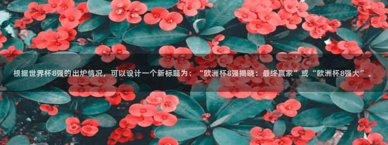 世界杯在线直播入口：根据世界杯8强的出炉情况，可以设计一个新标题为：“欧洲杯8强揭晓：最终赢家”或“欧洲杯8强大”。
